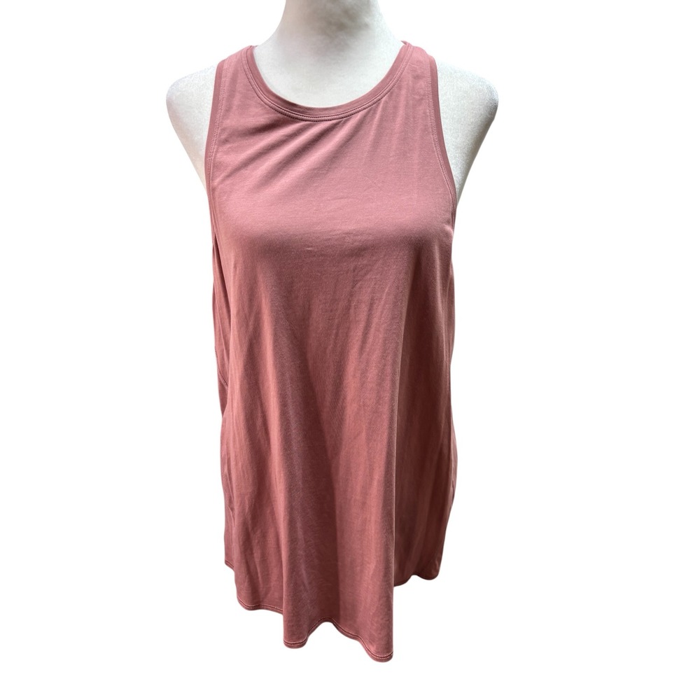 Lululemon All Yours Tank Top Size 8 Pima Cotton Split‎ Back Mauve Rose Pink #997